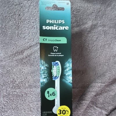 Philips Sonicare C1 SimplyClean Replacement Heads 6 Pack Plaque Control White