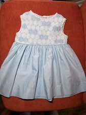 Vintage Light Blue Fit  Flare Sleeveless Girls Dress Accents Button Back