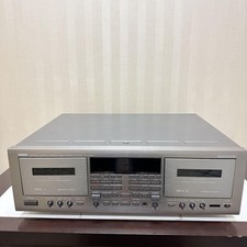 Yamaha KX-T950 Twin Double Cassette Deck Audio Reverse Silver AC100V OS0381
