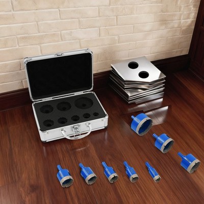 8Pcs Diamond Drill Core Bit Diamond Tile Hole Saw w/ Storage Box Drilling Bits