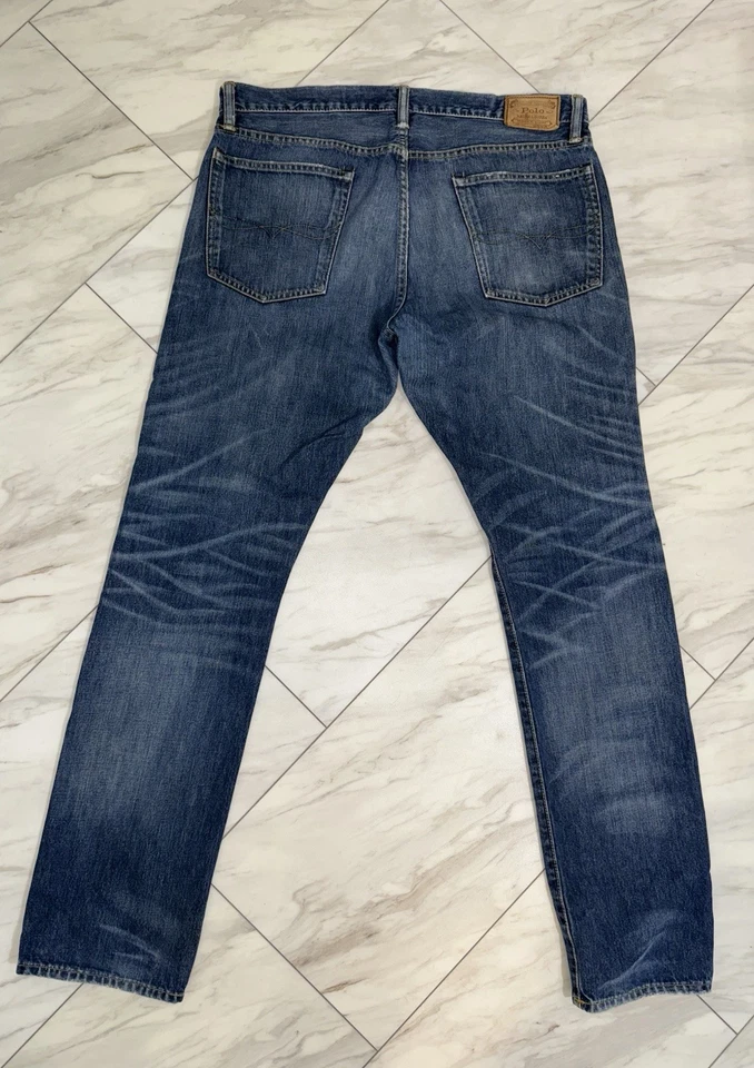 Vintage Polo Ralph Lauren Men’s Jeans Varick Slim Straight Selvedge Size 36X34 - Image 3 of 4