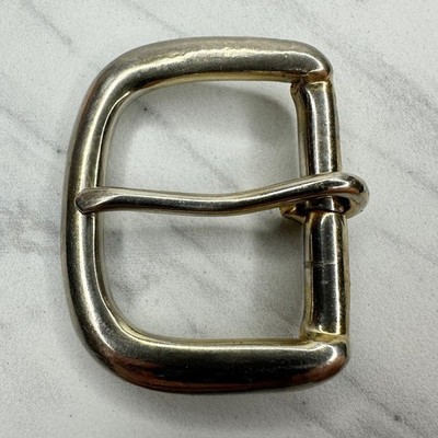 Silver Gold Tone Rounded Belt Buckle Simple Basic - 1.79'' x 2.20''