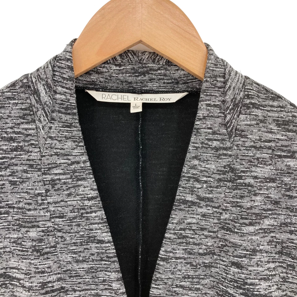 Rachel Roy Women's Gray & Black Long Sleeve Open Front w/ Pockets Blazer Size L - Image 4 of 4