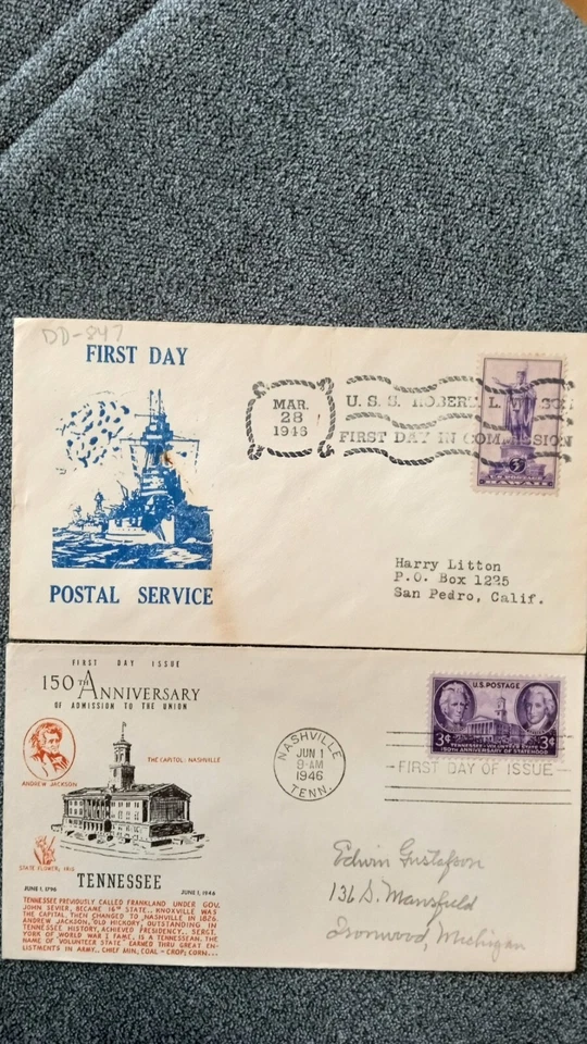 2 US FDC 1946 First Day Cover aas 19 and First Day Cover aas 02017 - Image 4 of 4