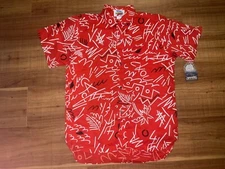 Vintage Nos Deadstock Rare Paradise Found 80s Hawaiian Shirt Sz M Abstract Art
