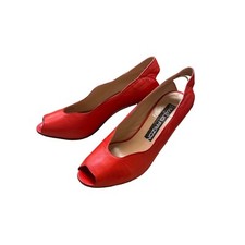 Maud Frizon Paris women s red leather heels shoes from Italy size 6.5 SKU 3810