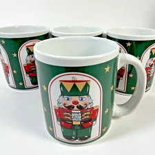 Himark Christmas Nutcracker Coffee Mug Set 4 Holiday Ceramic