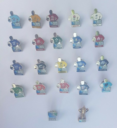 2015 Rugby World Cup Team Trophy & Event Pin Badge - All Teams Badges Available - Picture 35 of 36