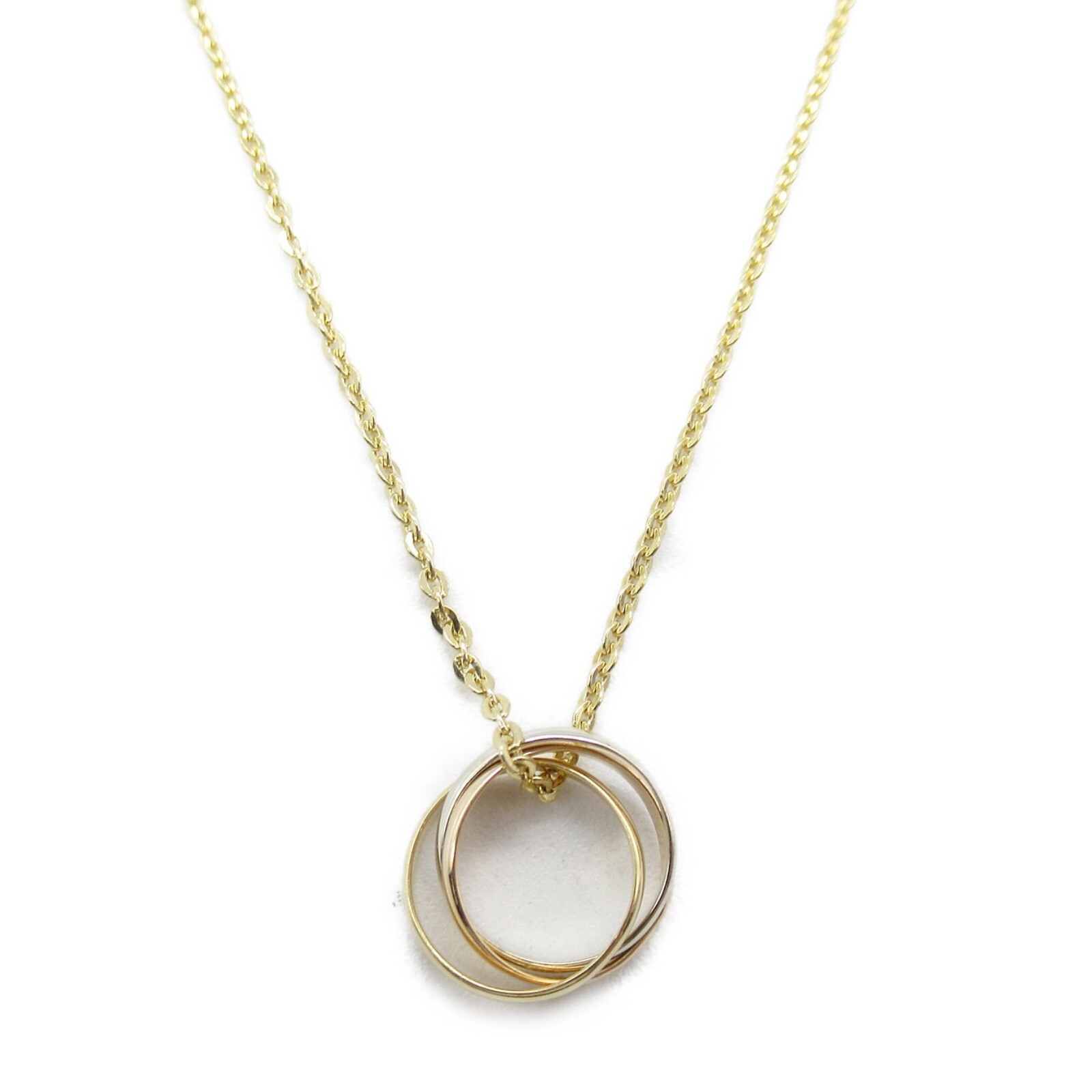 CARTIER Baby Trinity Necklace 18KYG RG WG Yellow White Rose Gold Used