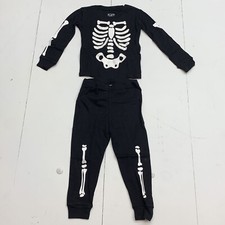 Childrens Place Black Skeleton Pajama Set Size 18-24