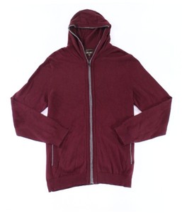Tasso-Elba-Mens-Sweater-Port-Royale-Red-Size-Large-L-Hooded-Front-Zip-75-060