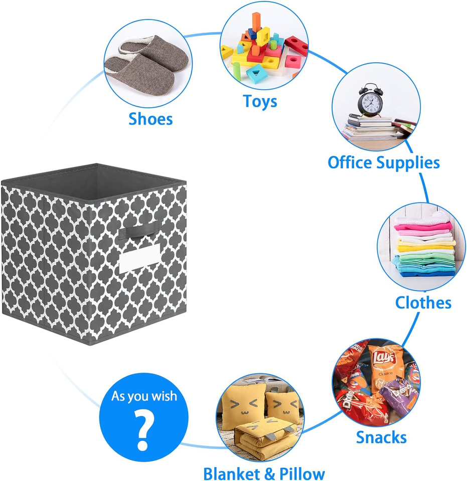 Homyfort Cube Storage Organizer Bins 11X11 Fabric Storage Cubes Bin