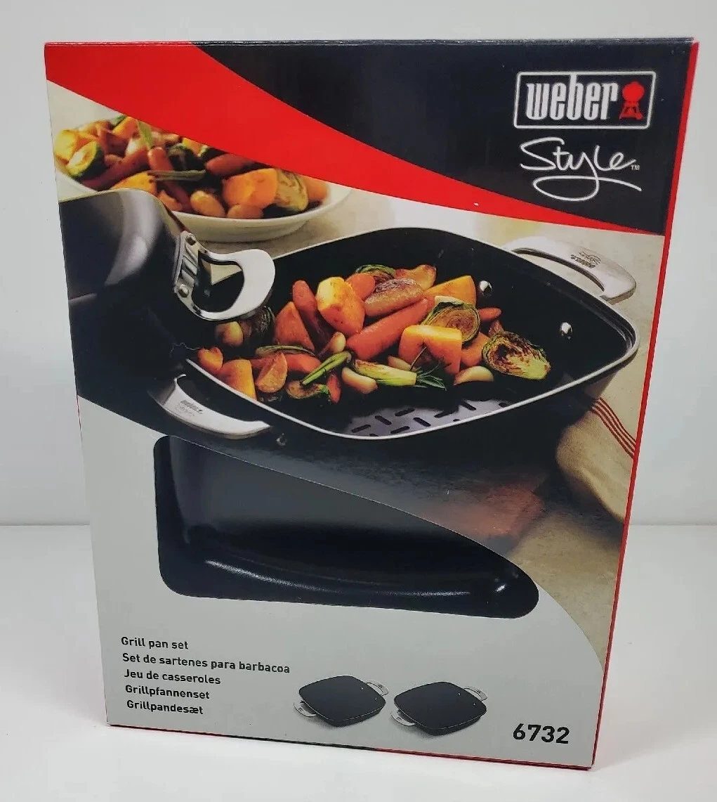 New Weber Barbecue Grill Saute Ceramic Coated Pan set 6732 Camping Outdoors
