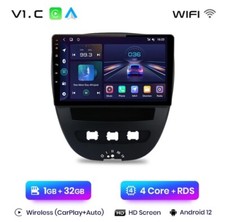Autoradio Pour Peugeot 107-Toyota Aygo-Citroën C1 2005-2014 1G+32GB CarPlay
