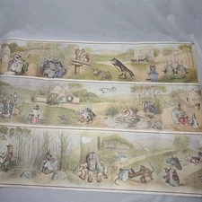 Beatrix Potter F. Warne 1977 Wall Border Panel A B C Peter Rabbit 37x9 With Book