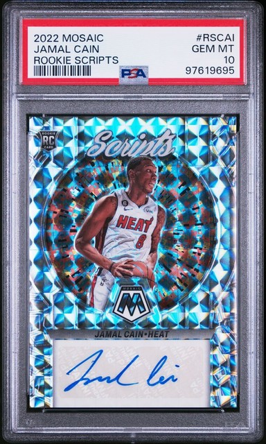 2022-23 Panini Mosaic Rookie Scripts Jamal Cain #RS-CAI Auto PSA 10