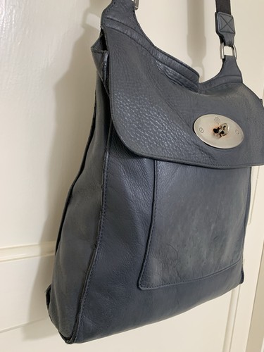 Mulberry Unisex Antony Grey Soft Leather Lined Messenger Crossbody Bag Large - Picture 5 of 24