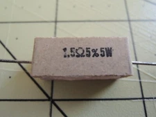 (2) 1.5 Ohm 5% Tolerance 5-Watt Wirewound Axial Ceramic Fixed Power Resistors