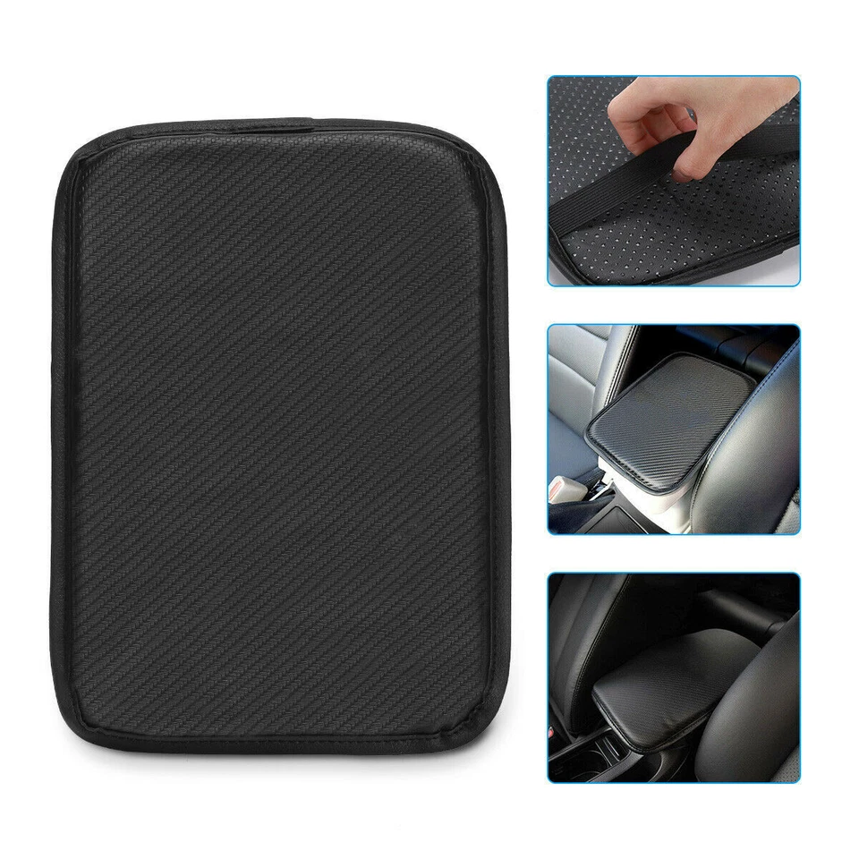 Almohadilla protectora de cuero PU para reposabrazos interior de automóvil Foto 2 de 4