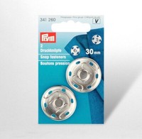 Prym 2 DruckknöPfe 30Mm, Fb Silber (341260); 1 StüCk