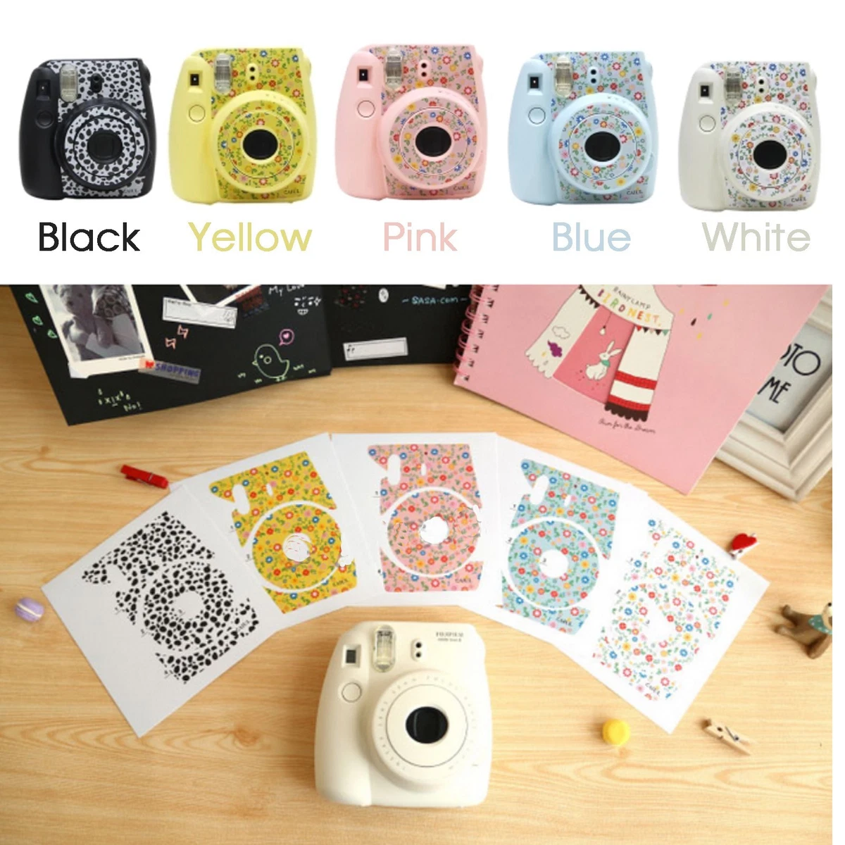 Cute Floral Stickers Decoration Polaroid Fuji Film Instax Mini 8 Camera  Fujifilm