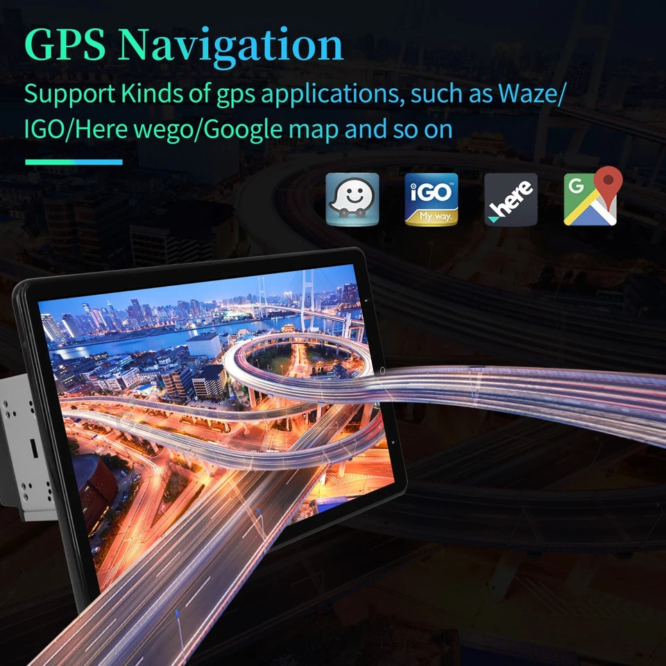 6+128G Rotatable 13.3" Universal Touch Screen Car Stereo Radio GPS Double 2 DIN - Image 4 of 4