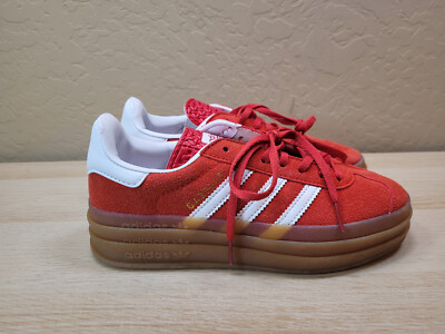 Adidas Gazelle Bold Collegiate Orange Gum Metallic Gold Women's