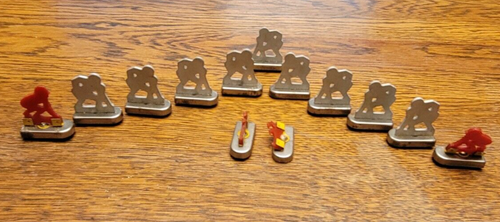 Vintage Tudor Tru-Action NFL Electric Football Spiel nur Spieler Metall - 13 Teile