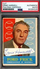 Ernie Harwell PSA DNA Signed 1959 Topps Ford Frick Cut Autograph