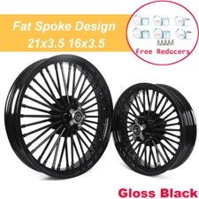21x3.5" 16x3.5" Fat Spoke Wheels Set for Harley Softail Fatboy Slim Custom FLSTF