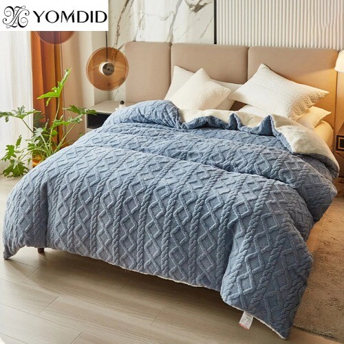 Winter Wool Blanket Double Layer Thickening Blanket Warm Plaid Blankets