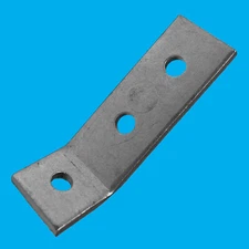 6x 38mm x 14mm, 130 Degree Angle Asymmetric Steel Corner Braces, 3 Hole Brackets