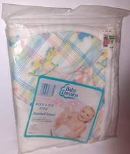 Vintage Baby Dreams Rock A Bye Pony Hooded Towel 30x20" Montgomery Ward NEW