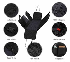 Dog Car Seat Cover for Back Seat Waterproof Hammock Nonslip Backseat Dog Cover