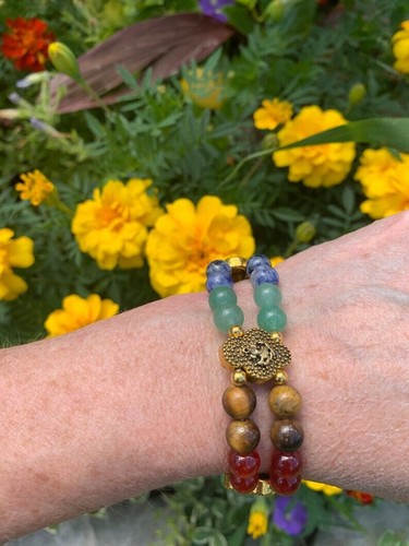 Double 7 Chakra Natural Stone 7 Chakra Stone Bracelet, Chakra Beaded Bracelet, - Picture 2 of 5