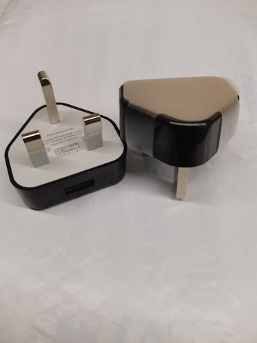 Cargador de enchufe USB a granel de 50/100 piezas 5 V 1 A 3 pines cargadores de pared adaptadores de alimentación del Reino Unido negro - Imagen 7 de 9