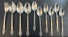 10 NORDIC CROWN Oneida Deluxe Stainless Grapefruit Spoon Soup Teaspoon