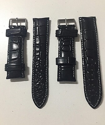 Cinturino Orologio In Pelle Da 18 20 22 24 Mm Nero Marrone Cucitura - Foto 6