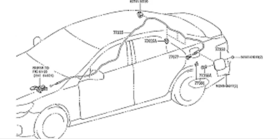 Toyota Genuino OEM CONJUNTO DE RESORTE, TAPA DE APERTURA DE LLENADO DE COMBUSTIBLE LEXUS GX470 ☆77360-30080 Foto 4 de 4