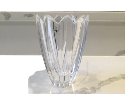 Orrefors Sweden Crystal Vase Signed On Bottom Brilliant Mint Condition 5.5  X 4 