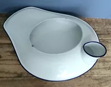 Vintage Hospital Bed Pan Chamber Pot Urinal Porcelain Enamel Enamelware w/ Spout