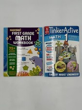 Lot of 2 Math Work Books 1st Grade Not Written In Ages 6 to 7 Activities