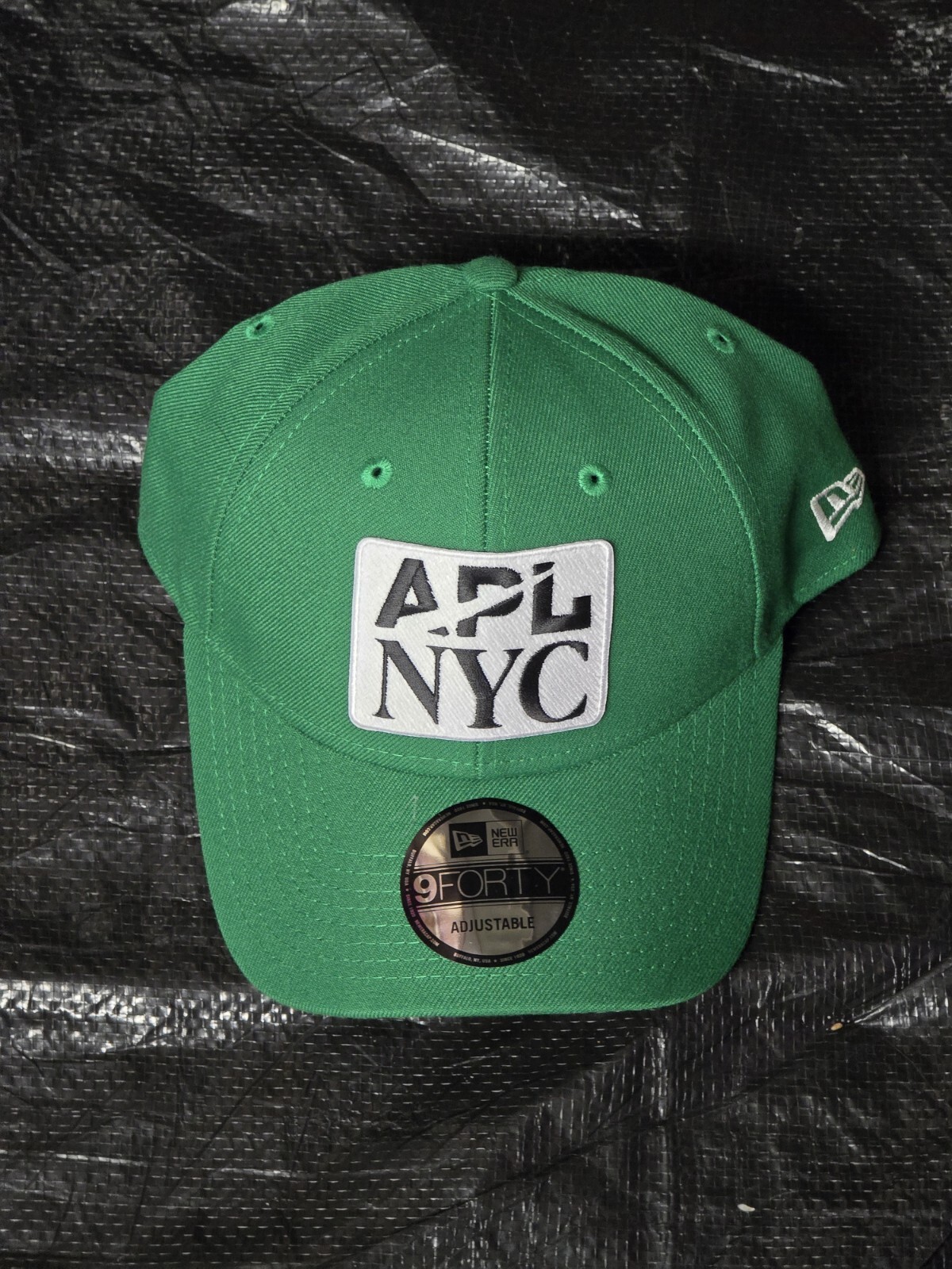 Cappello papà berretto baseball verde toppa logo APL NYC nuovo