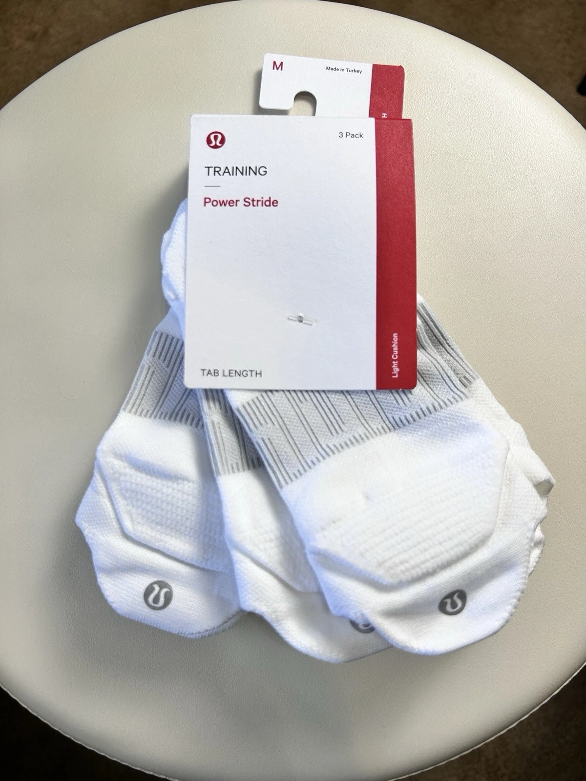 NWT Lululemon Power Stride Socks Tab 3 Pack - WHT - Size M
Opens in a new window or tab
