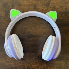 Cat Ear Bluetooth Wireless Headphone LED Stereo Headset Charger Kids Girls Gift