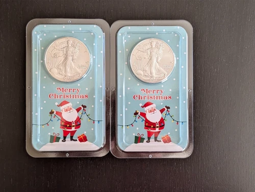 2022-W American Silver Eagle $1 Burnished Uncirculated-Littleton Santa/Christmas