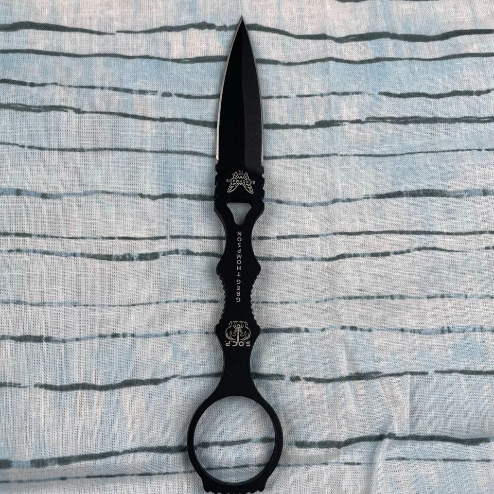 Nuevo cuchillo de hoja fija recubierto negro funda negra Benchmade SOCP Combo 176BK-COMBO Foto 3 de 4