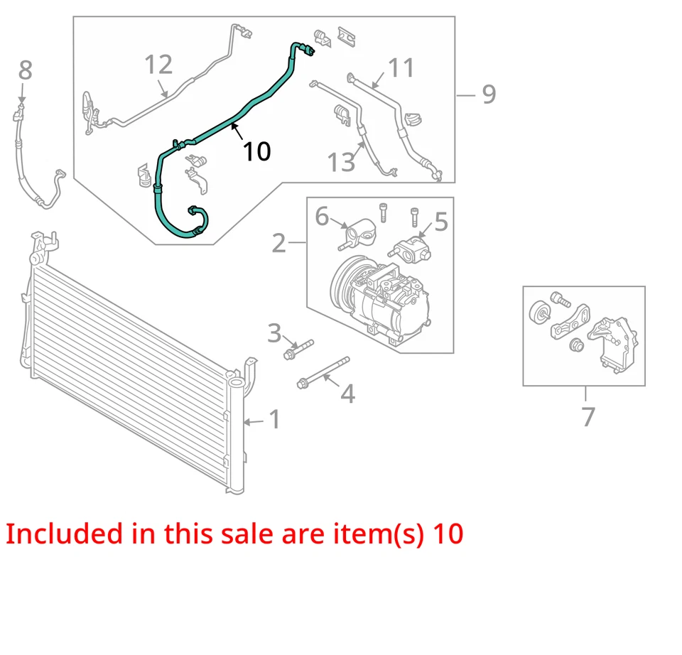 Fits 2004 2005 2006 KIA AMANTI 3.5L Air Conditioner Suction Hose Line Assy OEM - Image 4 of 4