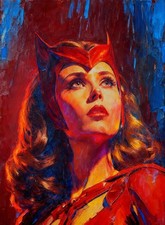 Scarlet Witch Wanda Maximoff Marvel Art Card Print Artist Signed Limited 5/30