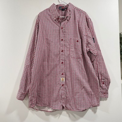 Bocomal FR Shirt Mens 2XL Red Plaid Flame Resistant NFPA 2112 CAT 2 FRC0816